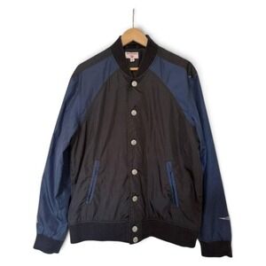 True Religion Unisex Varsity Bomber Jacket in Black Navi, Size L